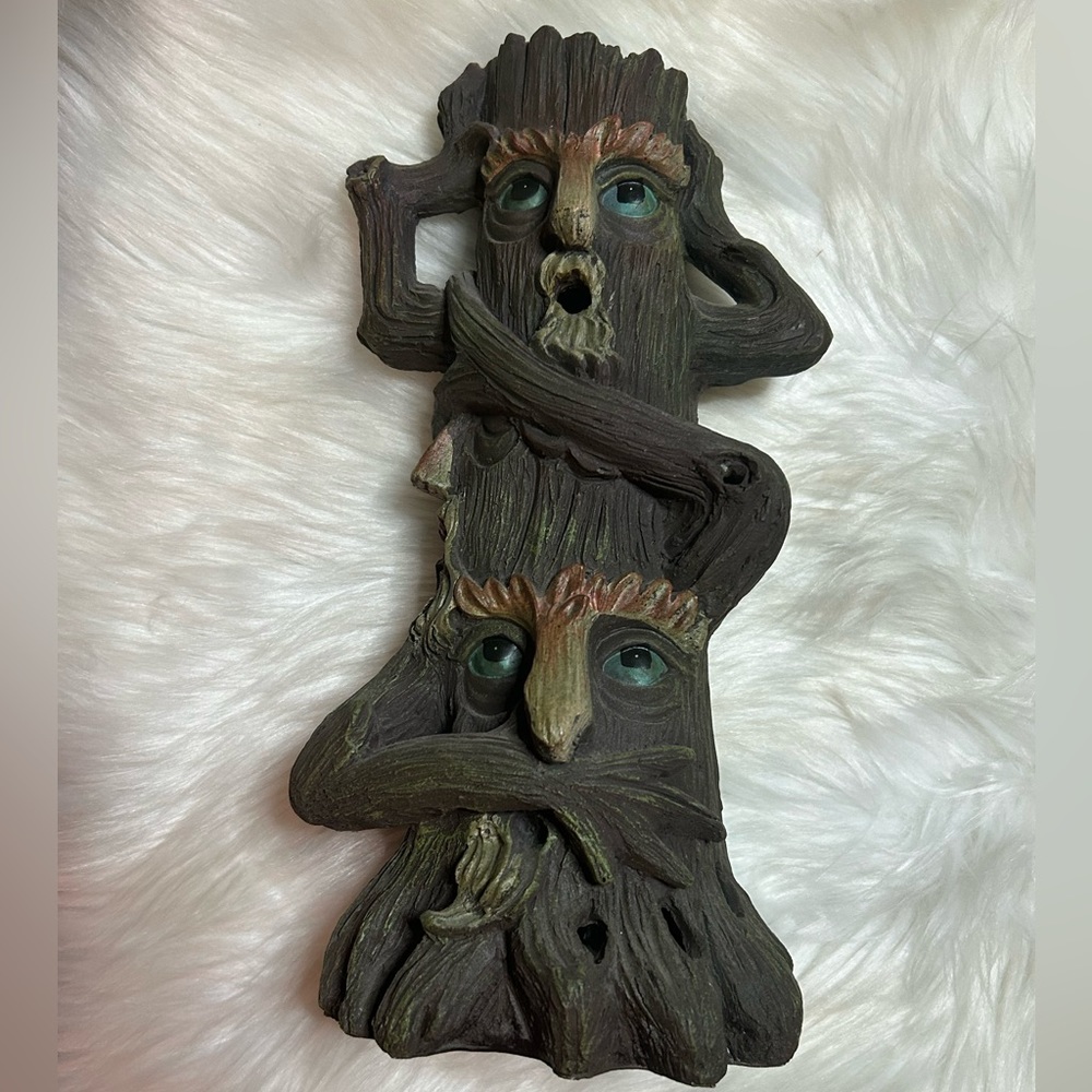 Hear No Evil See No Evil Speak No Evil Tree Cone Incense Burner - Picture 9 of 11